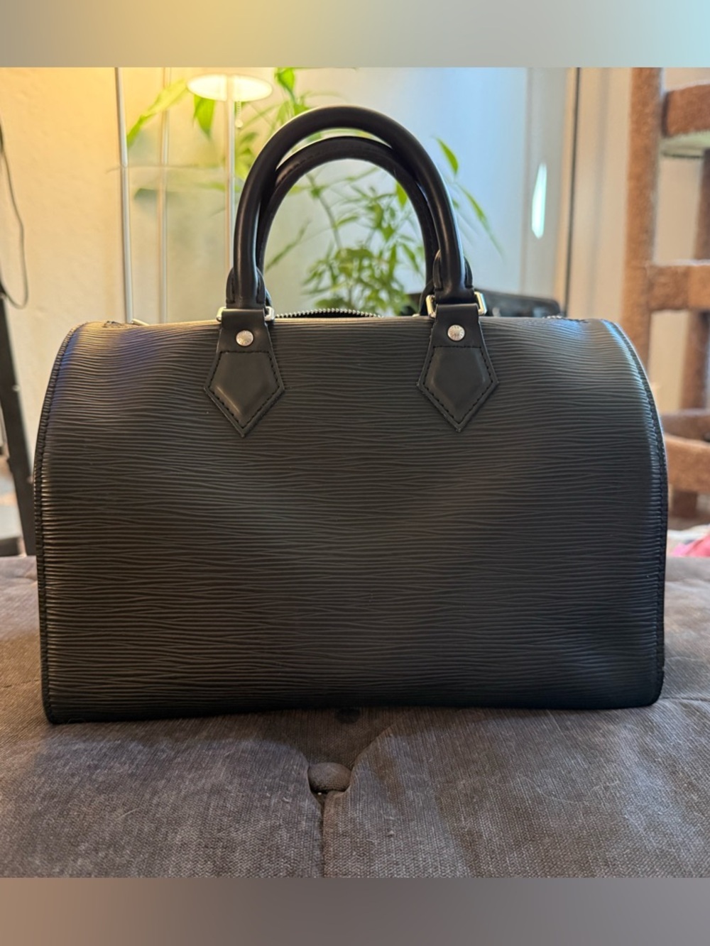 Louis Vuitton Black Epi Leather Satchel